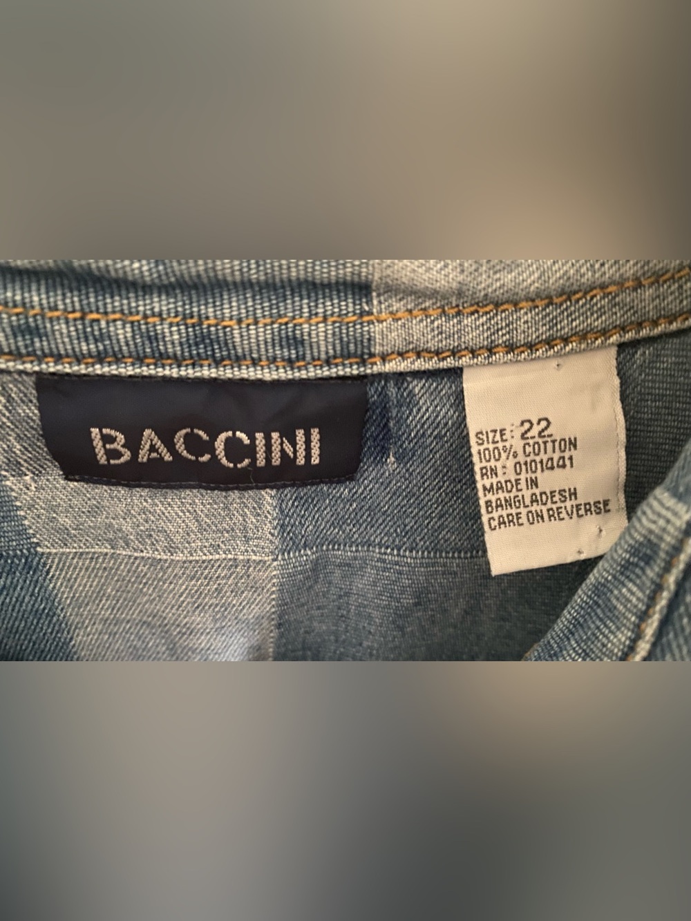 Baccini Vintage Patchwork Denim Shirt Jacket Size 22, 90’s Y2K - Picture 3 of 6